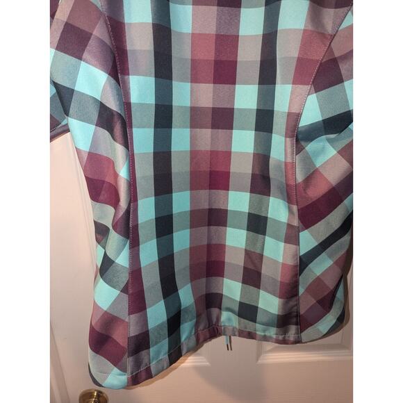The North Face Coat Women’s XS Extra Small Hooded Jacket Green Purple Plaid - Picture 14 of 14